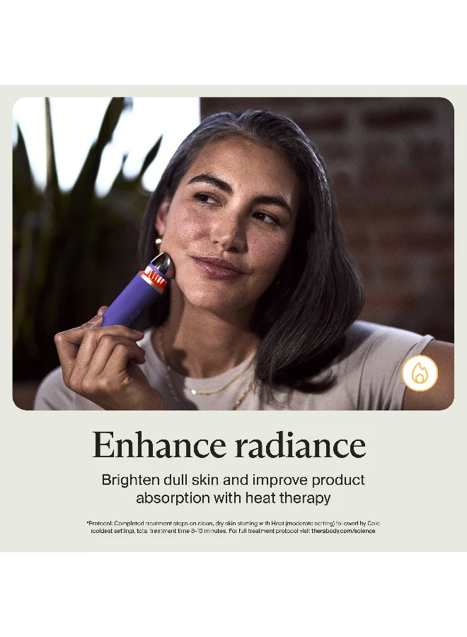 Therabody  Therabody TheraFace Depuffing Wand – Cold and Heat Skincare Treatment to depuff and Glow; Beauty Wand, face Roller and Eye Massager for Dark Circles and Radiant Skin - Indigo  | Best Price UAE